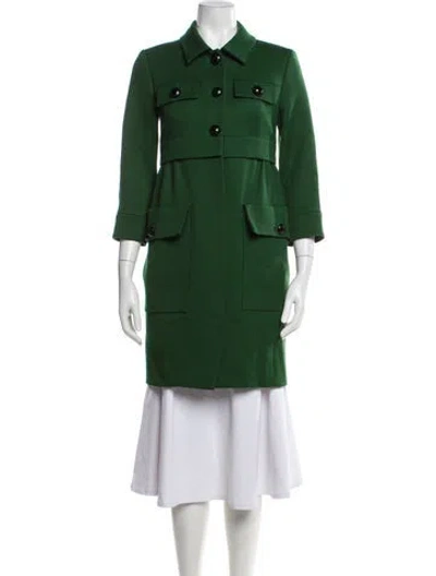 Pre-owned Louis Vuitton 2012 Wool Trench Coat In Green