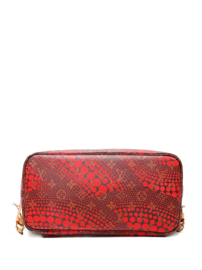 Pre-owned Louis Vuitton 2012 Yayoi Kusama Neverfull Mm Monogram Shoulder Bag In Red