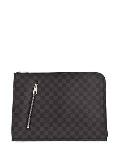 Pre-owned Louis Vuitton 2012 Zipped Clutch Bag In Black