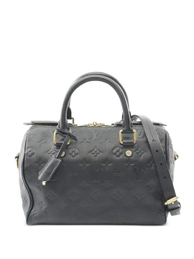 Pre-owned Louis Vuitton 2013 25 Speedy Bandouliere Monogram-pattern Tote Bag In Black
