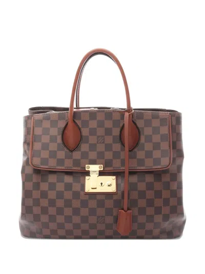 Pre-owned Louis Vuitton 2013 Ascot Damier Ebène Tote Bag In Brown