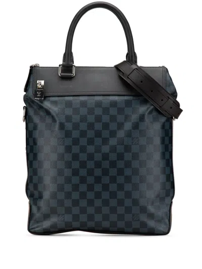 Pre-owned Louis Vuitton 2013 Damier Cobalt Greenwich Tote Satchel In 蓝色
