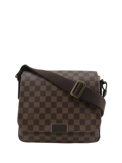 Pre-owned Louis Vuitton 2013 Damier Ebene District Pm Crossbody Bag In Brown