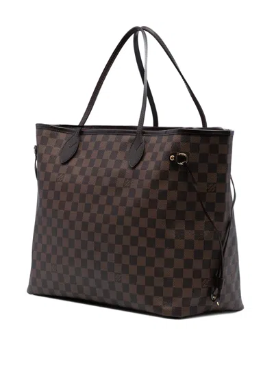 Pre-owned Louis Vuitton 2013 Damier Ebene Neverfull Gm Tote Bag In Brown