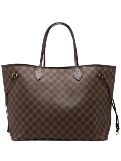 Pre-owned Louis Vuitton 2013 Damier Ebene Neverfull Gm Tote Bag In Brown