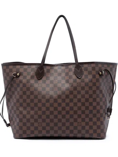 Pre-owned Louis Vuitton 2013 Damier Ebene Neverfull Gm Tote Bag In Brown