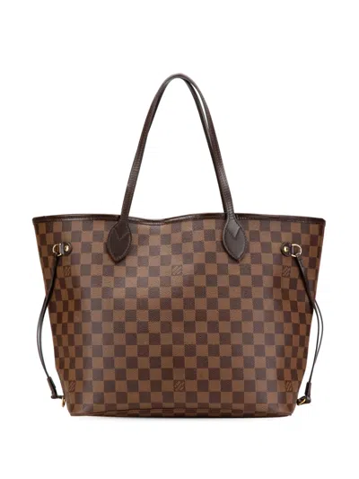 Pre-owned Louis Vuitton 2013 Damier Ebene Neverfull Mm Tote Bag In Brown