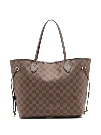 Pre-owned Louis Vuitton 2013 Damier Ebene Neverfull Mm Tote Bag In Brown