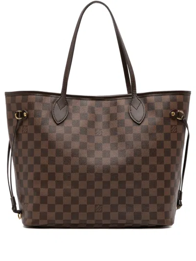Pre-owned Louis Vuitton 2013 Damier Ebene Neverfull Mm Tote Bag In Brown