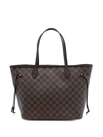 Pre-owned Louis Vuitton 2013 Damier Ebene Neverfull Mm Tote Bag In Brown