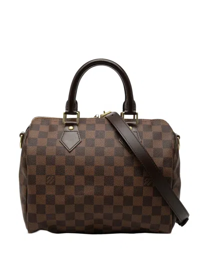Pre-owned Louis Vuitton 2013 Damier Ebene Speedy Bandouliere 25 Satchel In Brown