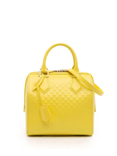 Pre-owned Louis Vuitton 2013 Damier Facette Speedy Cube Pm Satchel In Yellow