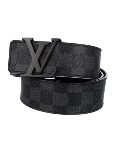 Pre-owned Louis Vuitton 2013 Damier Graphite Pattern Belt In Black/grey