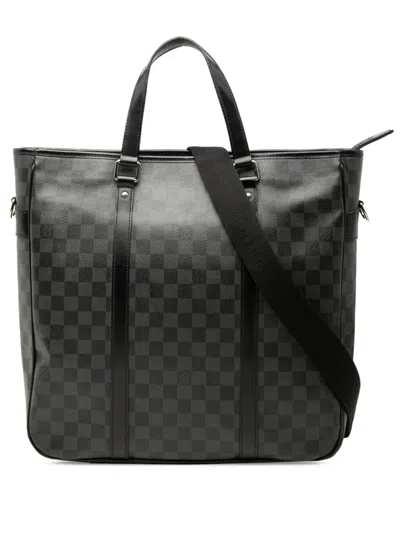 Pre-owned Louis Vuitton 2013 Damier Graphite Tadao Satchel In Black