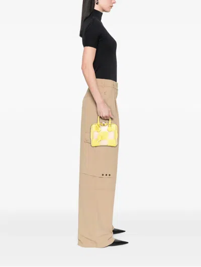 Pre-owned Louis Vuitton 2013 Damier Optic Mesh Sequins Cube Speedy Handbag In Yellow