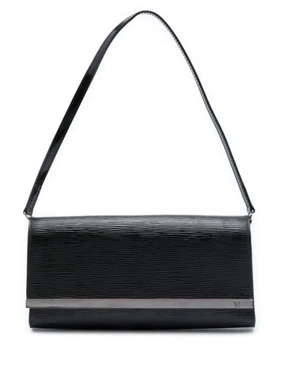 Pre-owned Louis Vuitton 2013 Electric Epi Sevigne Clutch Shoulder Bag In Black
