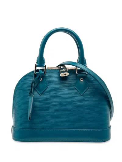 Pre-owned Louis Vuitton 2013 Epi Alma Bb Satchel In Blue