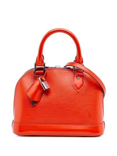 Pre-owned Louis Vuitton 2013 Epi Alma Bb Satchel In Orange