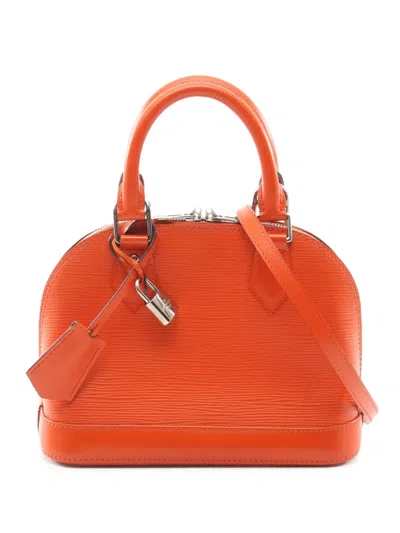 Pre-owned Louis Vuitton 2013 Epi Alma Bb Satchel In Orange