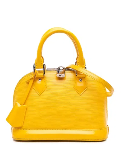 Pre-owned Louis Vuitton 2013 Epi Alma Bb Satchel In Yellow