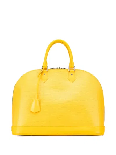 Pre-owned Louis Vuitton 2013 Epi Alma Gm Handbag In Yellow