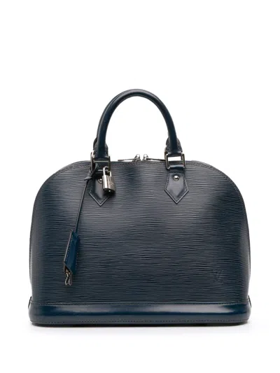 Pre-owned Louis Vuitton 2013 Epi Alma Pm Handbag In Blue