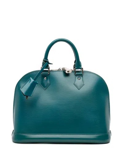 Pre-owned Louis Vuitton 2013 Epi Alma Pm Handbag In Blue