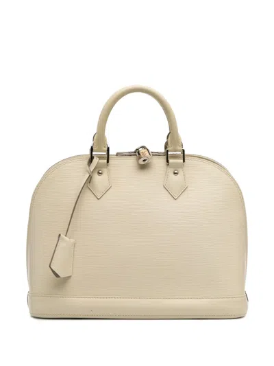 Pre-owned Louis Vuitton 2013 Epi Alma Pm Handbag In White