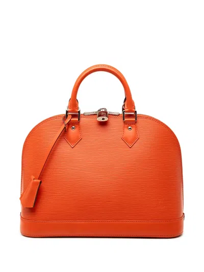 Pre-owned Louis Vuitton 2013 Epi Alma Pm Satchel In Orange