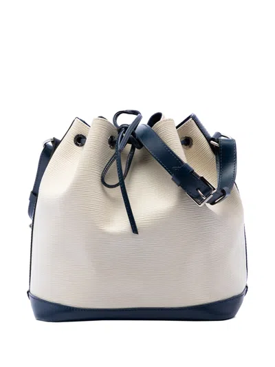 Pre-owned Louis Vuitton 2013 Epi Bicolor Petit Noe Bucket Bag In White