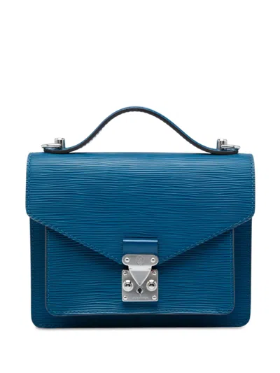 Pre-owned Louis Vuitton 2013 Epi Monceau Bb Satchel In Blue