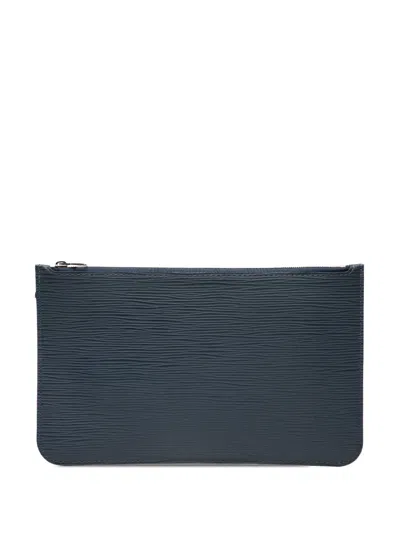 Pre-owned Louis Vuitton 2013 Epi Neverfull Pouch In Blue