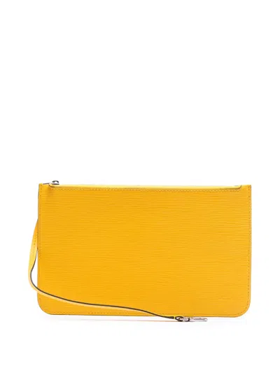 Pre-owned Louis Vuitton 2013 Epi Neverfull Pouch In Yellow