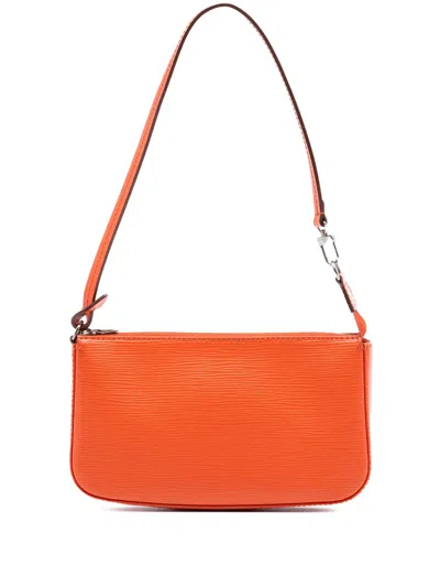 Pre-owned Louis Vuitton 2013 Epi Pochette Accessoires Shoulder Bag In Orange