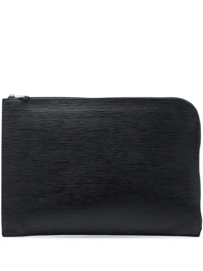 Pre-owned Louis Vuitton 2013 Epi Pochette Jour Gm Clutch Bag In Black