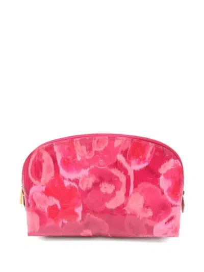 Pre-owned Louis Vuitton 2013 Floral-print Cosmetic Pouch In Pink