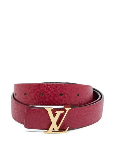 Pre-owned Louis Vuitton 2013 Lv Initiales Reversible Belt In Red