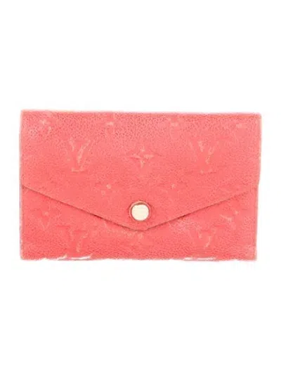 Pre-owned Louis Vuitton 2013 Lv Monogram Curieuse Wallet In Red
