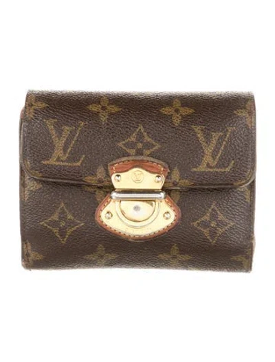Pre-owned Louis Vuitton 2013 Lv Monogram Joey Wallet In Brown