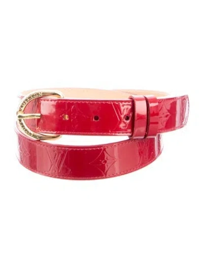 Pre-owned Louis Vuitton 2013 Lv Monogram Waist Belt In Red