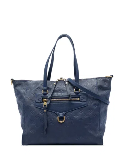 Pre-owned Louis Vuitton 2013 Monogram Empreinte Lumineuse Pm Satchel In Blue