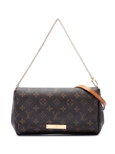 Pre-owned Louis Vuitton 2013 Monogram Favorite Mm Satchel In Brown