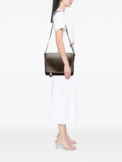 Pre-owned Louis Vuitton 2013 Monogram Macassar Clarence Satchel In Brown