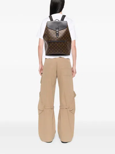 Pre-owned Louis Vuitton 2013 Monogram Macassar Palk Backpack In Brown