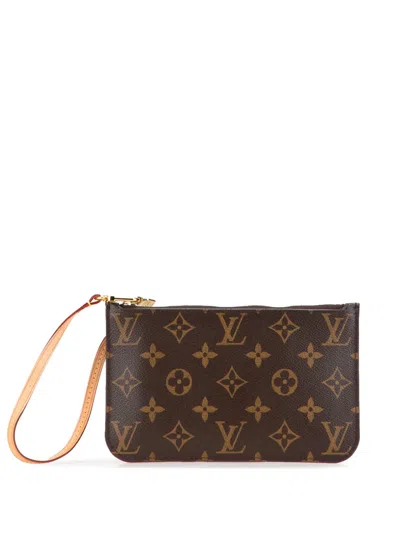 Pre-owned Louis Vuitton 2013 Monogram Neverfull Pouch In Brown