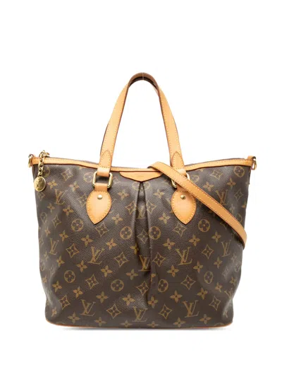 Pre-owned Louis Vuitton 2013 Monogram Palermo Pm Satchel In Brown