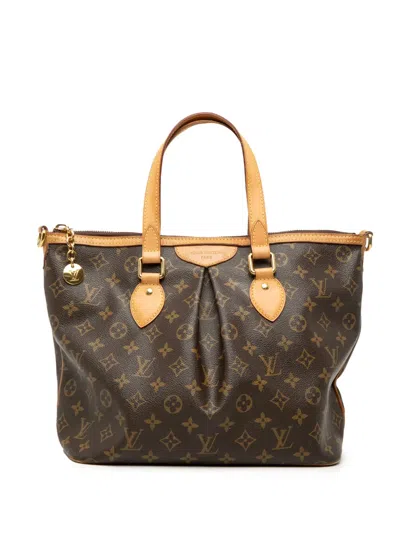 Pre-owned Louis Vuitton 2013 Monogram Palermo Pm Satchel In Brown