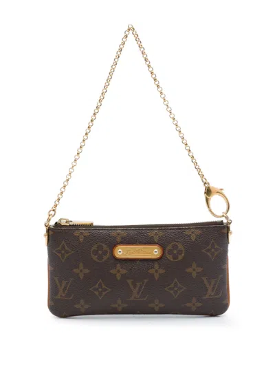 Pre-owned Louis Vuitton 2013 Monogram Pochette Milla Mm Shoulder Bag In Brown