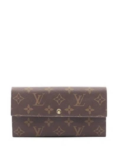 Pre-owned Louis Vuitton 2013 Monogram Sarah Wallet Long Wallets In Brown