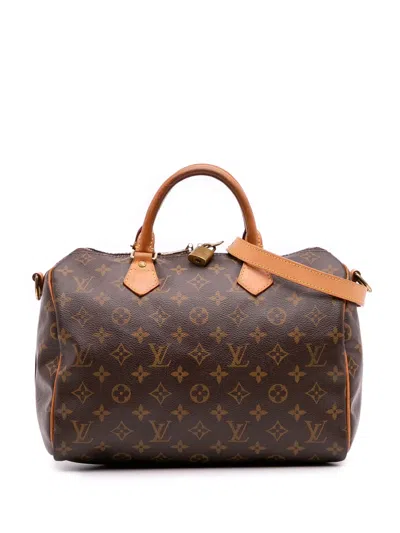 Pre-owned Louis Vuitton 2013 Monogram Speedy Bandouliere 30 Satchel In Brown